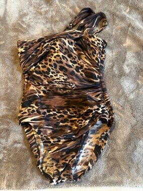 Miraclesuit Leopard Print One-Piece Swimsuit in Brown and Black